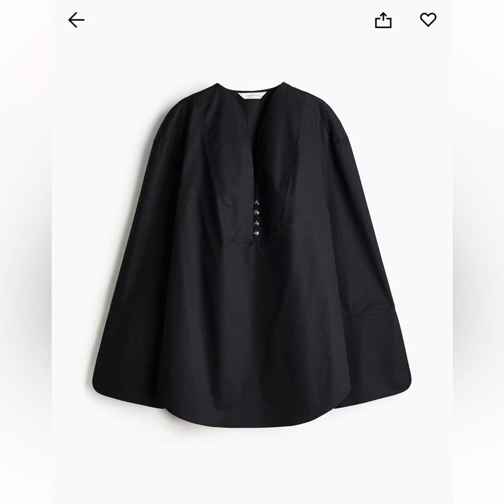NWT H&M Edition Black tuxedo shirt w/ crystal buttons size XL